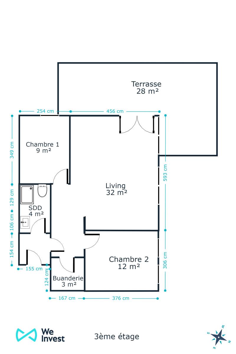Photo 4 sur 4 pour Appartement de deux chambres à Mons